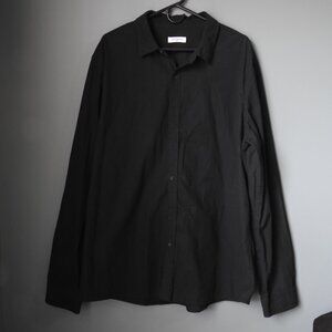 2/$13 Jekaoyi Black Buttoned Down Dress Shirt, Men's Size XXL